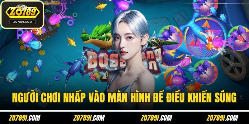 Người chơi nhấp vào màn hình để điều khiển súng